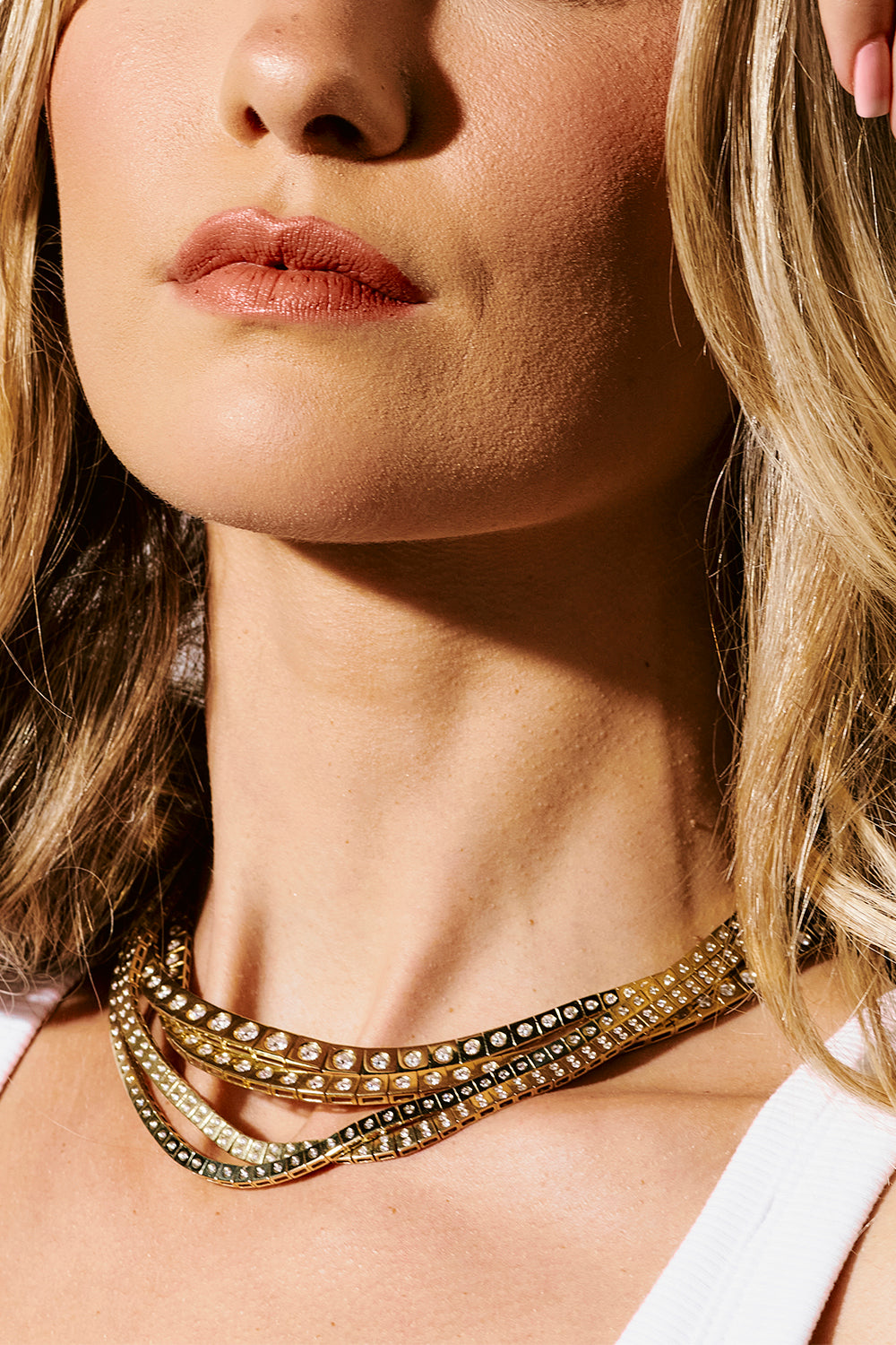 Diamond Mini Leggo Necklace-YELLOW GOLD-16-JEWELRYFINE JEWELNECKLACE O-TYPE JEWELRY 