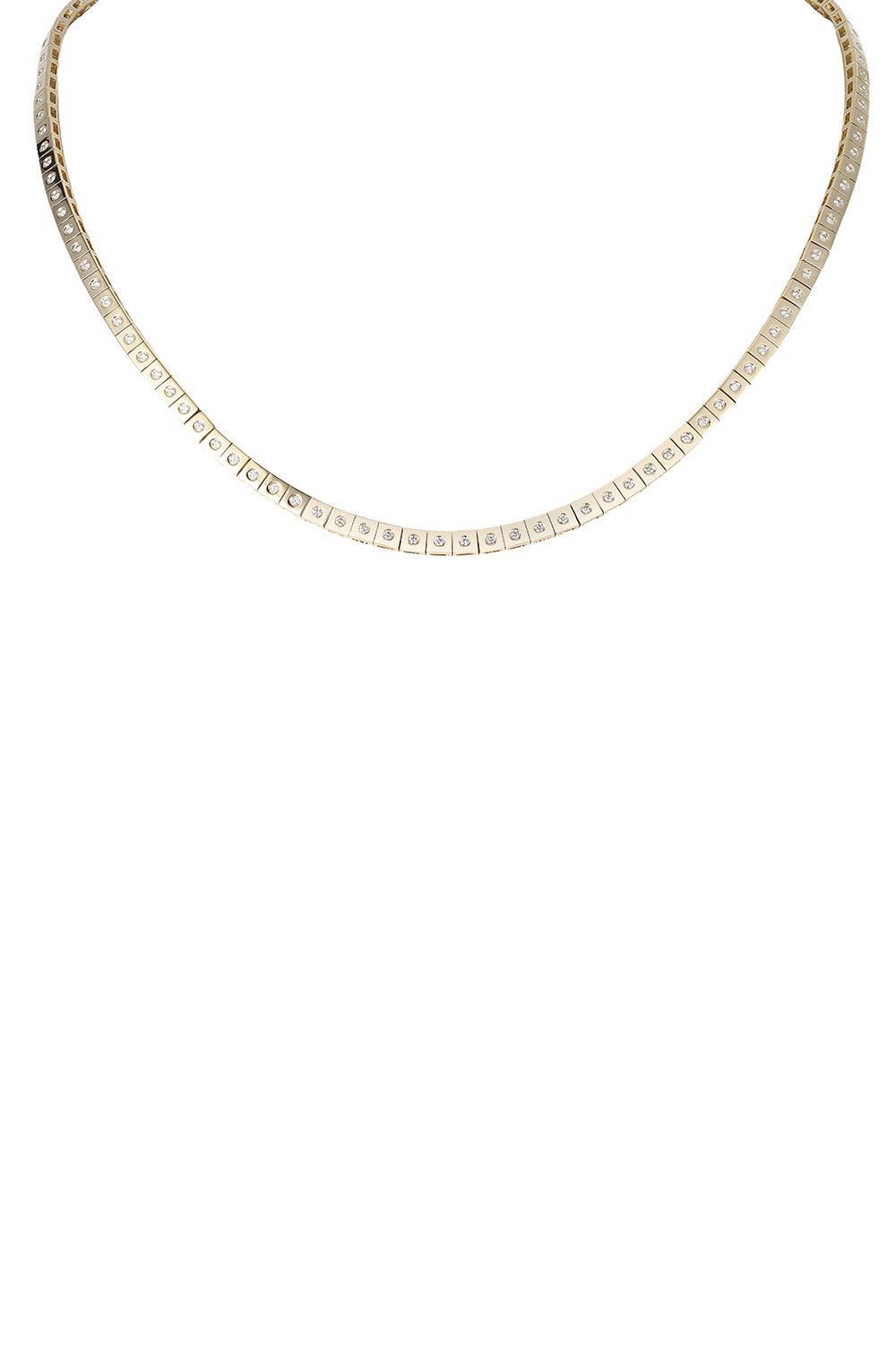 Diamond Mini Leggo Necklace-YELLOW GOLD-16-JEWELRYFINE JEWELNECKLACE O-TYPE JEWELRY