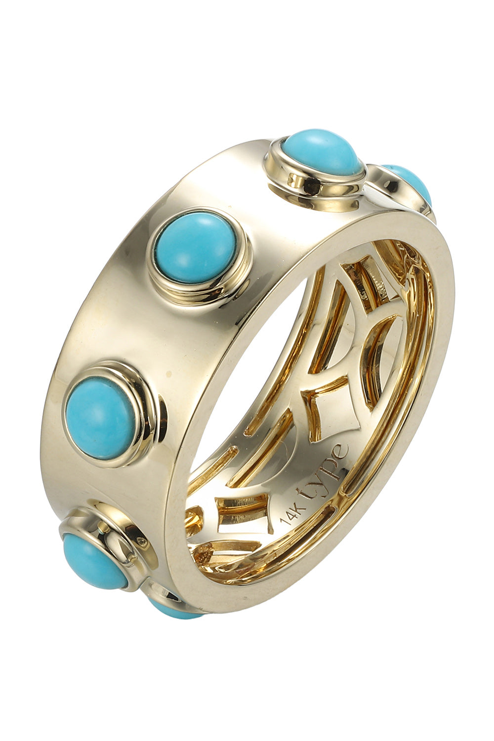  Turquoise Leggo Ring-YELLOW GOLD-7-JEWELRYFINE JEWELRING-TYPE JEWELRY 