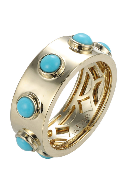 Turquoise Leggo Ring-YELLOW GOLD-7-JEWELRYFINE JEWELRING-TYPE JEWELRY