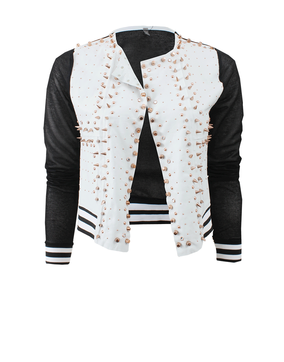 U AVIU-Studded Leather Cardigan-