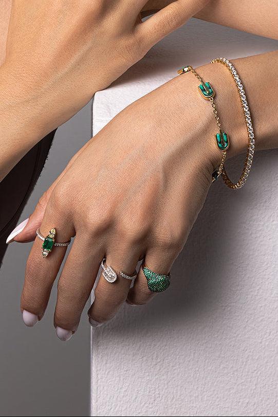 Diamond Baguette U Solo Open Ring - White Gold-WHITE GOLD-6-JEWELRYFINE JEWELRING-U LOS ANGELES