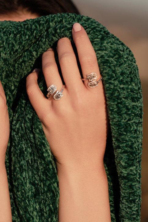 Diamond Baguette U Duo Maxi Ring - White Gold-WHITE GOLD-6.25-JEWELRYFINE JEWELRING-U LOS ANGELES