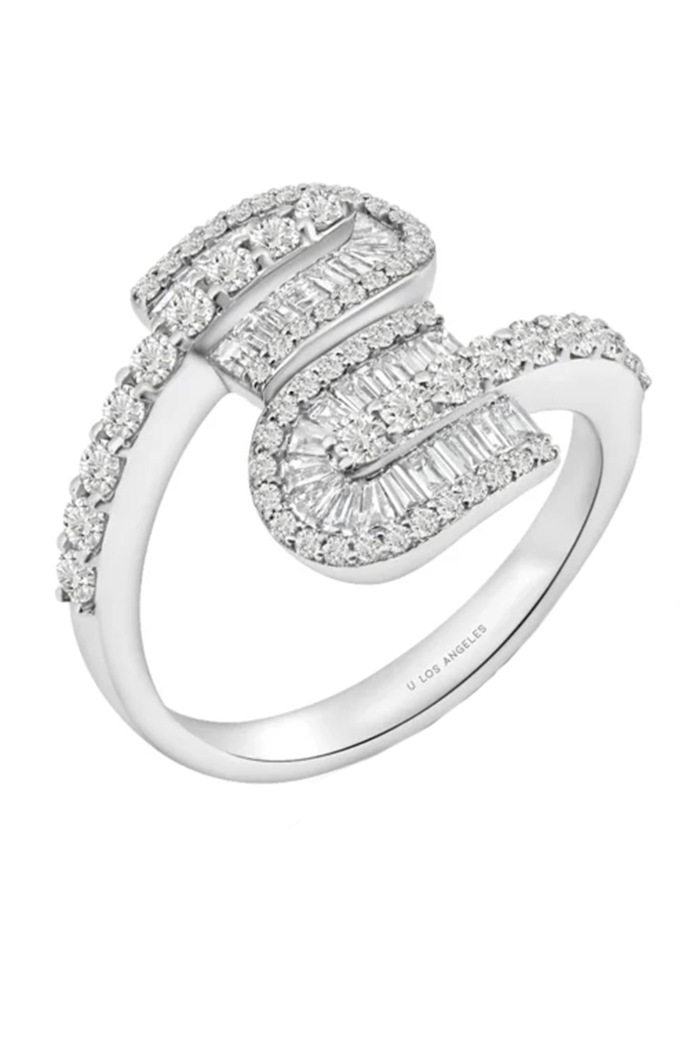 Diamond Baguette U Duo Maxi Ring - White Gold-WHITE GOLD-6.25-JEWELRYFINE JEWELRING-U LOS ANGELES