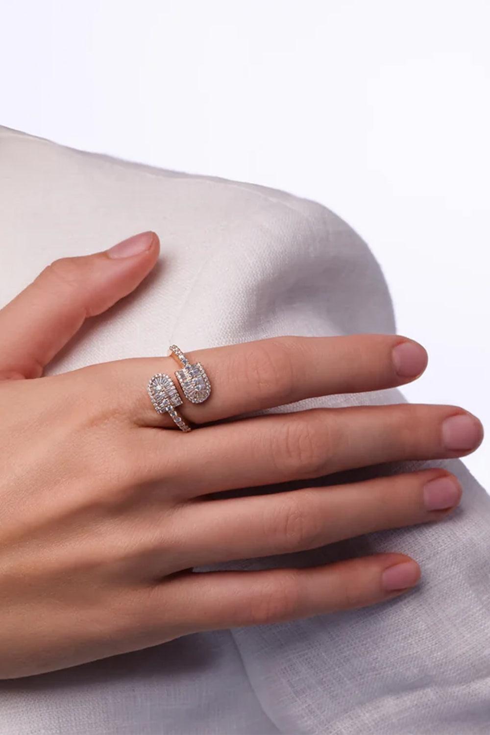 Diamond Baguette U Duo Maxi Ring - Yellow Gold-YELLOW GOLD-6.5-JEWELRYFINE JEWELRING-U LOS ANGELES