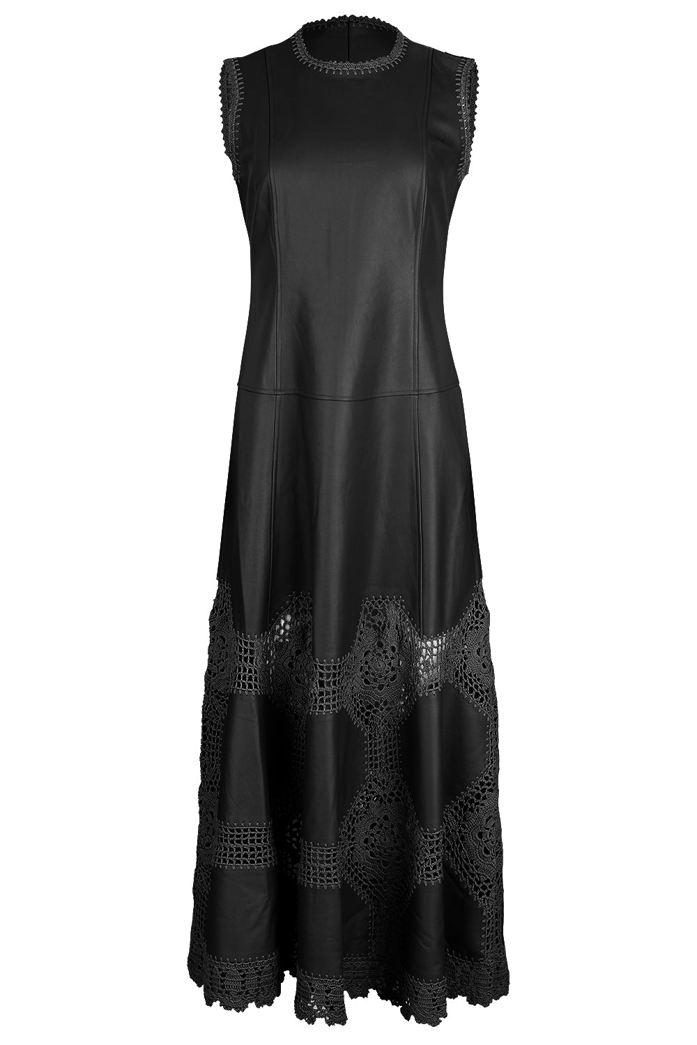 Ilana Crochet Dress - Noir-BLACK-12-CLOTHINGDRESSCOCKTAIL-ULLA JOHNSON
