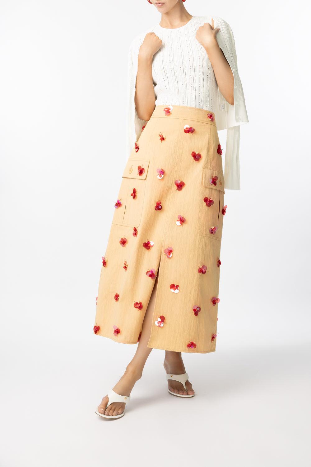 Rhodes Skirt-DSRTKHKI-2-CLOTHINGSKIRTMAXI-ULLA JOHNSON