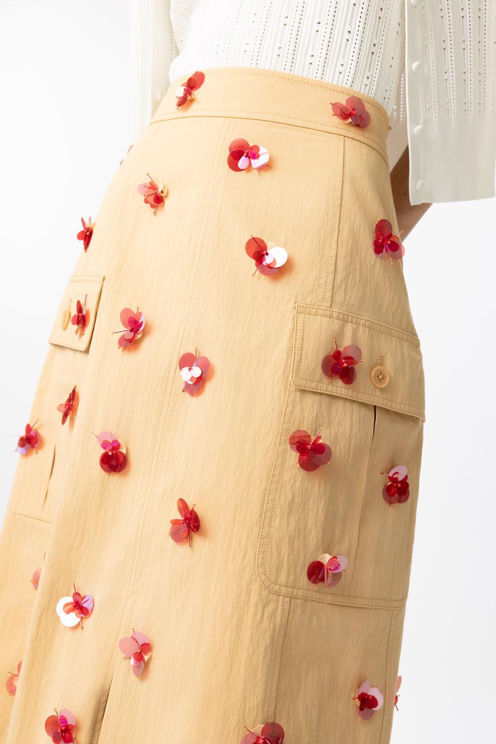 Rhodes Skirt-DSRTKHKI-2-CLOTHINGSKIRTMAXI-ULLA JOHNSON