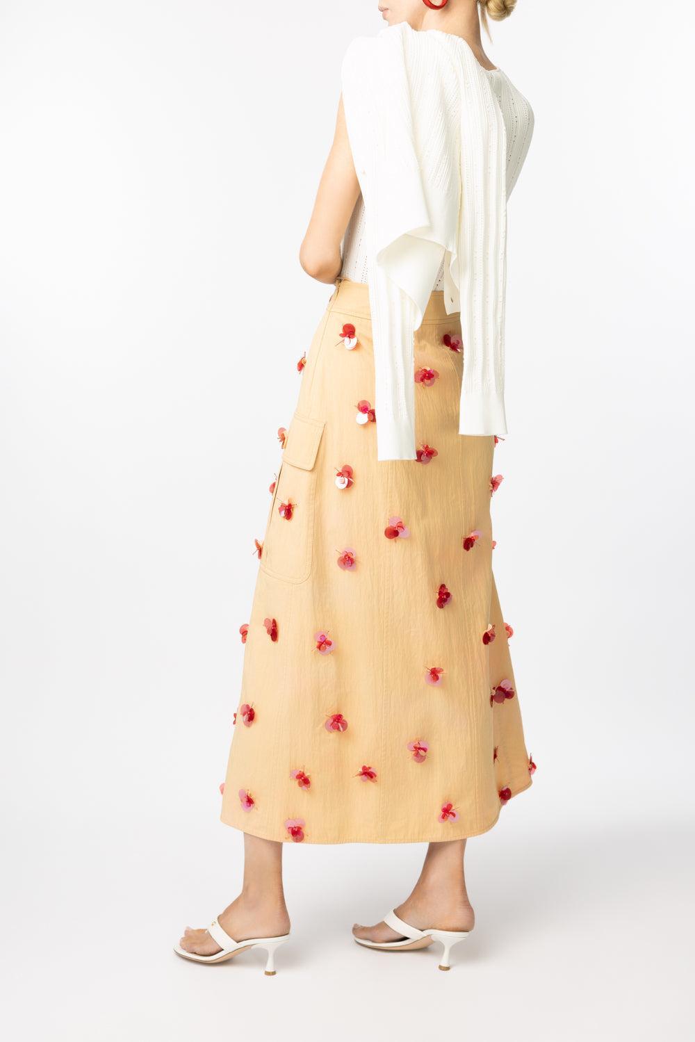 Rhodes Skirt-DSRTKHKI-2-CLOTHINGSKIRTMAXI-ULLA JOHNSON