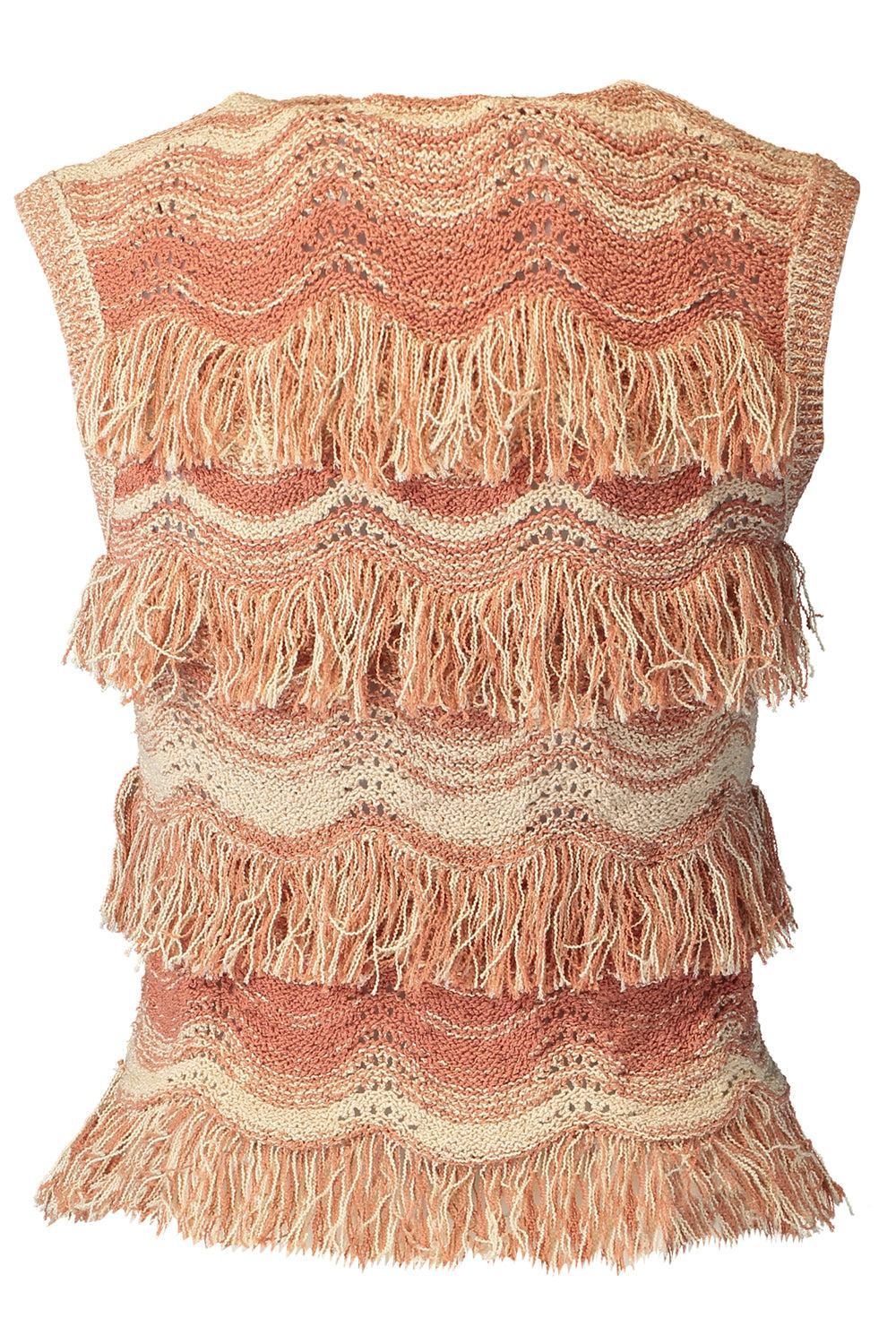  Vida Sleeveless Top - Terracotta Rose-NOVELTY-P-CLOTHINGTOPKNITS-ULLA JOHNSON 
