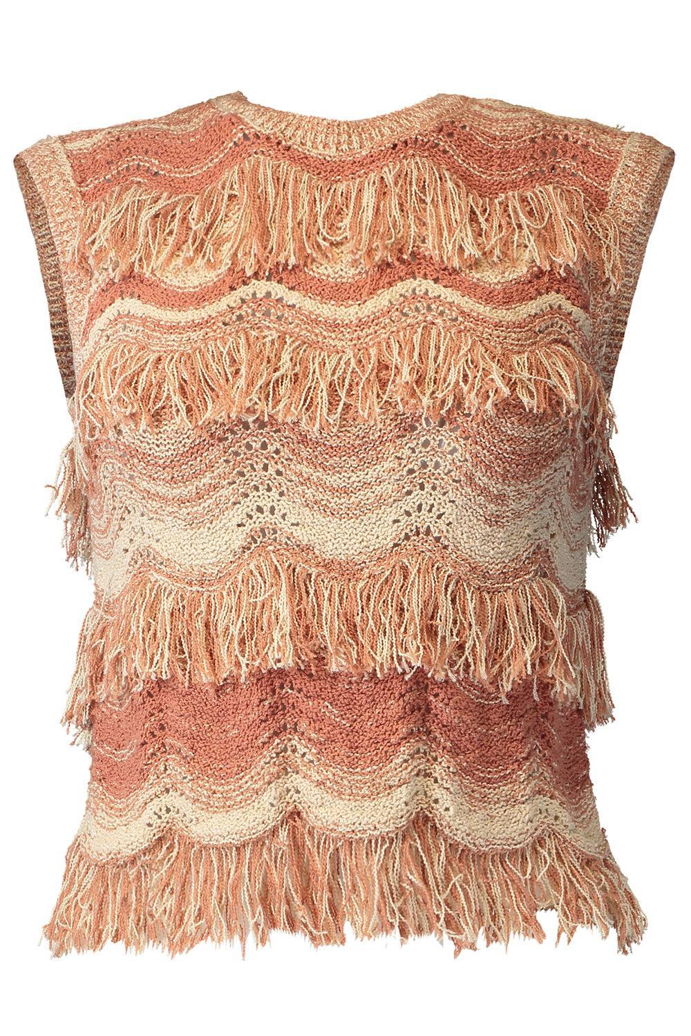  Vida Sleeveless Top - Terracotta Rose-NOVELTY-P-CLOTHINGTOPKNITS-ULLA JOHNSON 