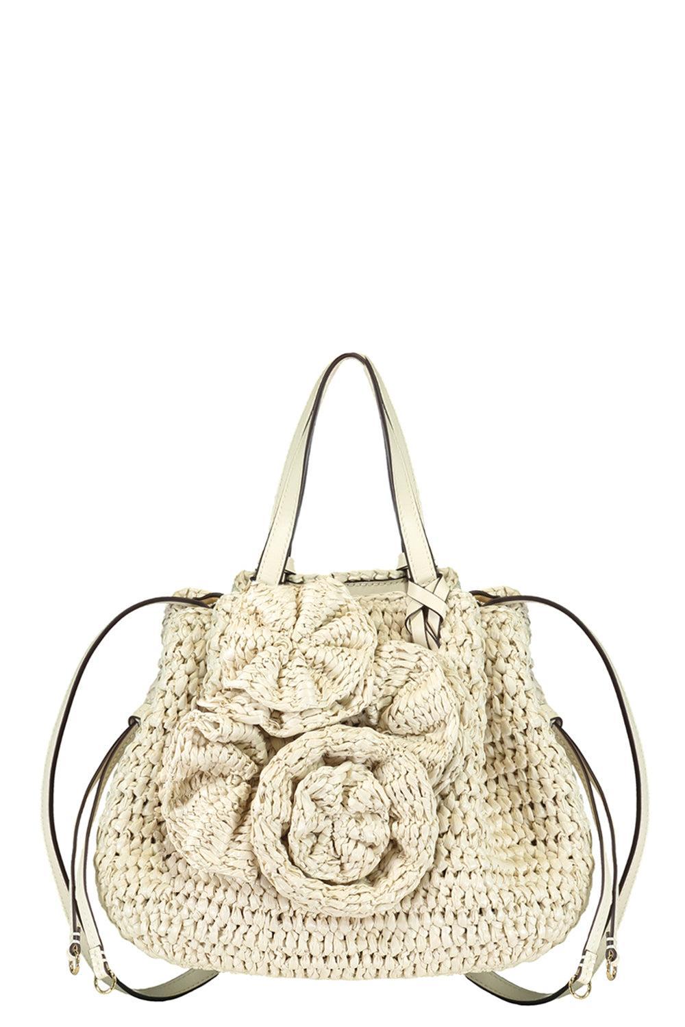 Gio Crossbody Bag - Floral Raffia