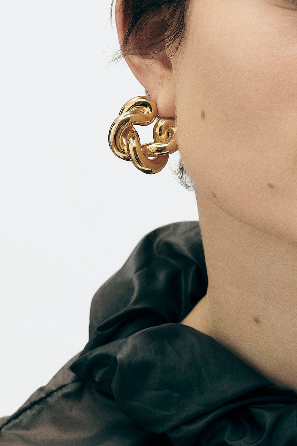 UNCOMMON MATTERS-Twist Creoles Hoop Earrings-SILVER
