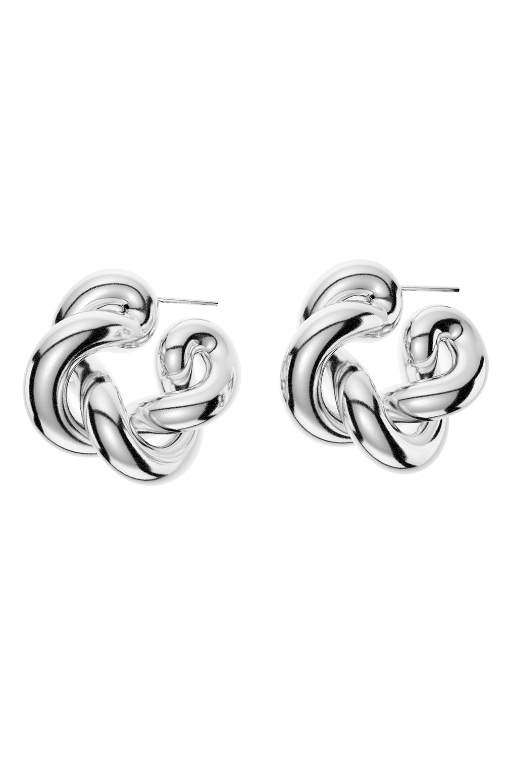 UNCOMMON MATTERS-Twist Creoles Hoop Earrings-SILVER