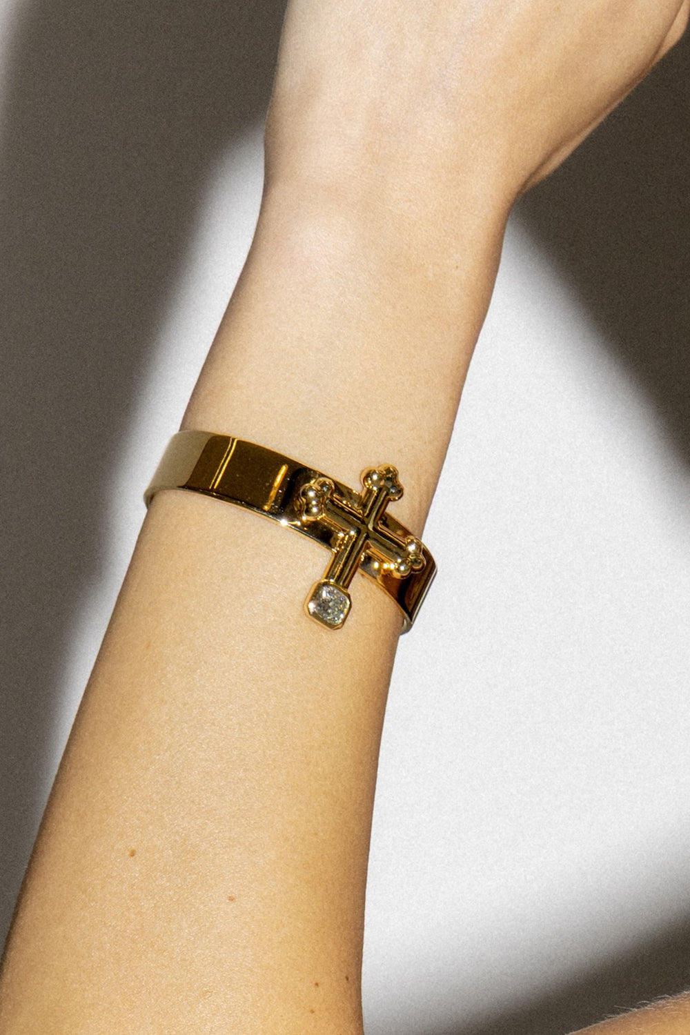 Diamond Cross Cuff Bracelet