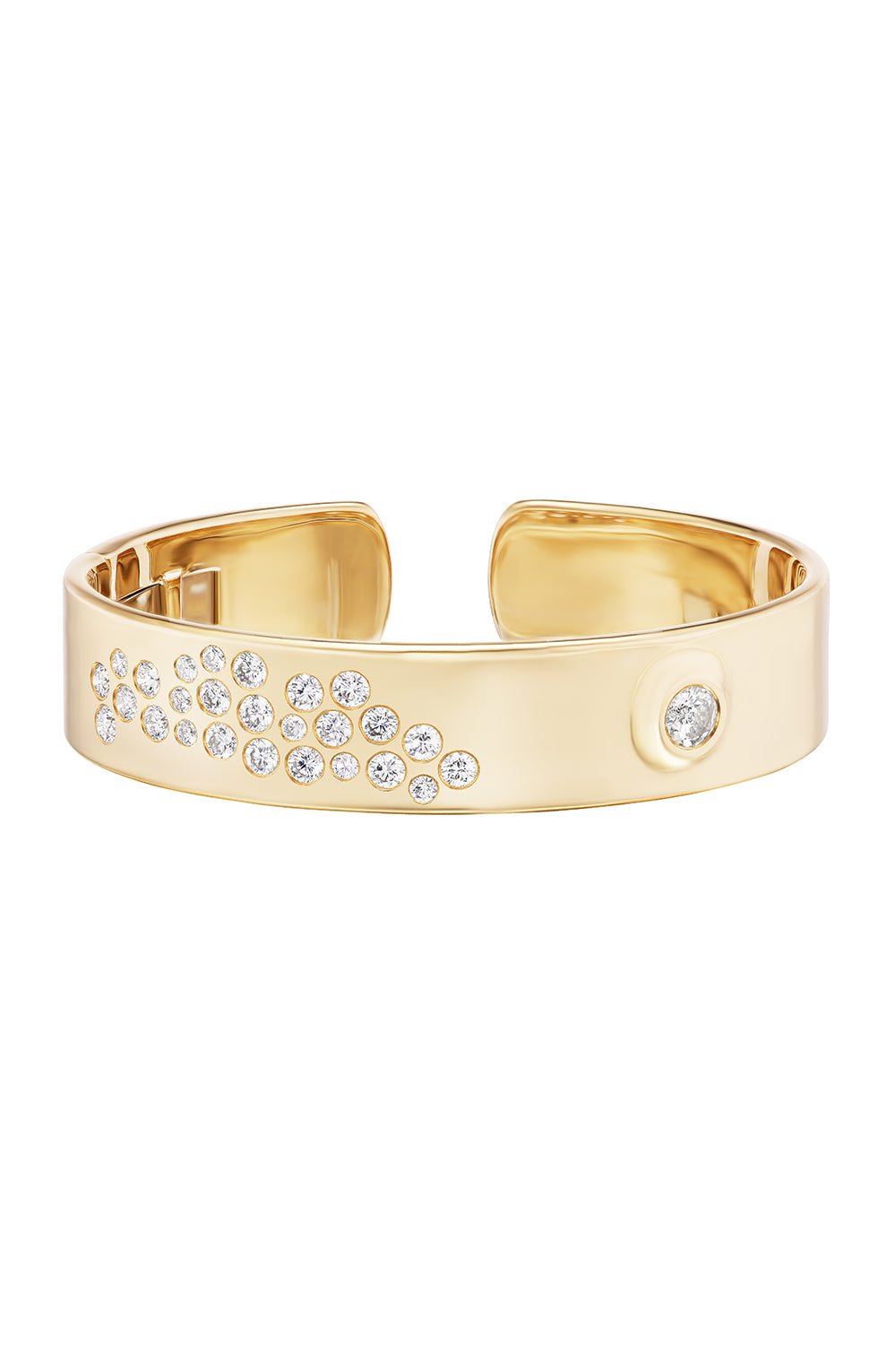 UNIFORM OBJECT-Stoned Diamond Handcuff Bracelet-YELLOW GOLD