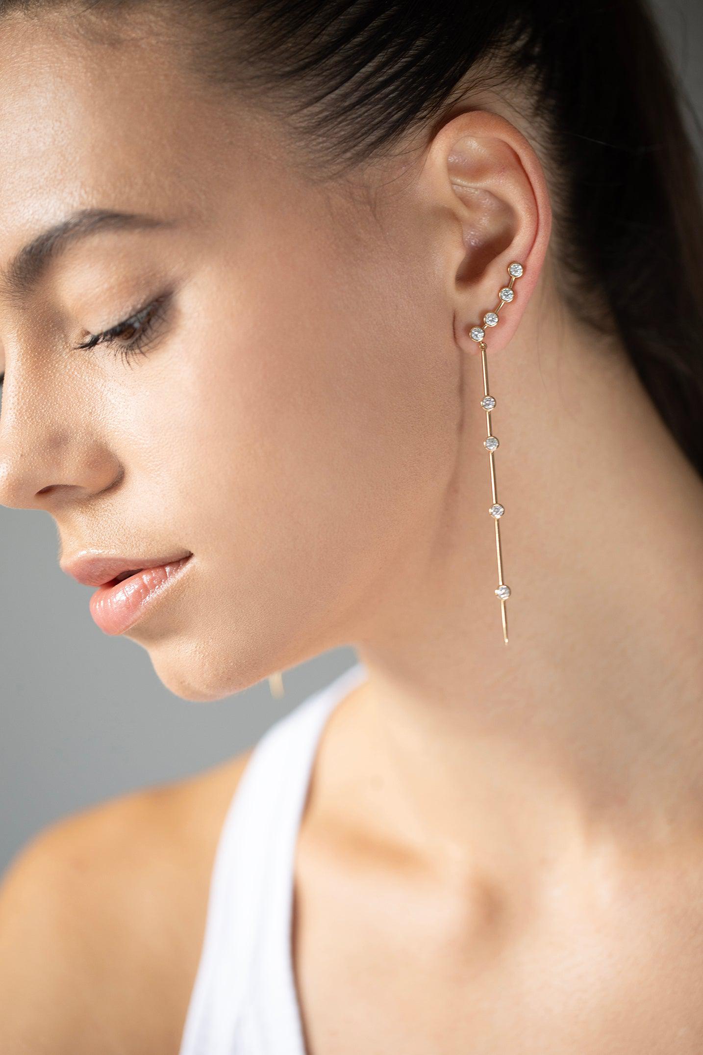 UNIFORM OBJECT-Climber Stick Earrings-YELLOW GOLD