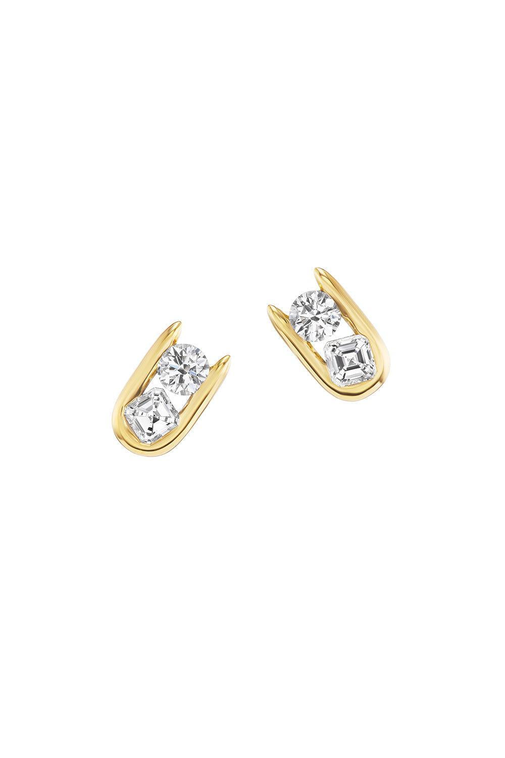 Diamond Impact Stud Earrings-YELLOW GOLD-JEWELRYFINE JEWELEARRING-UNIFORM OBJECT