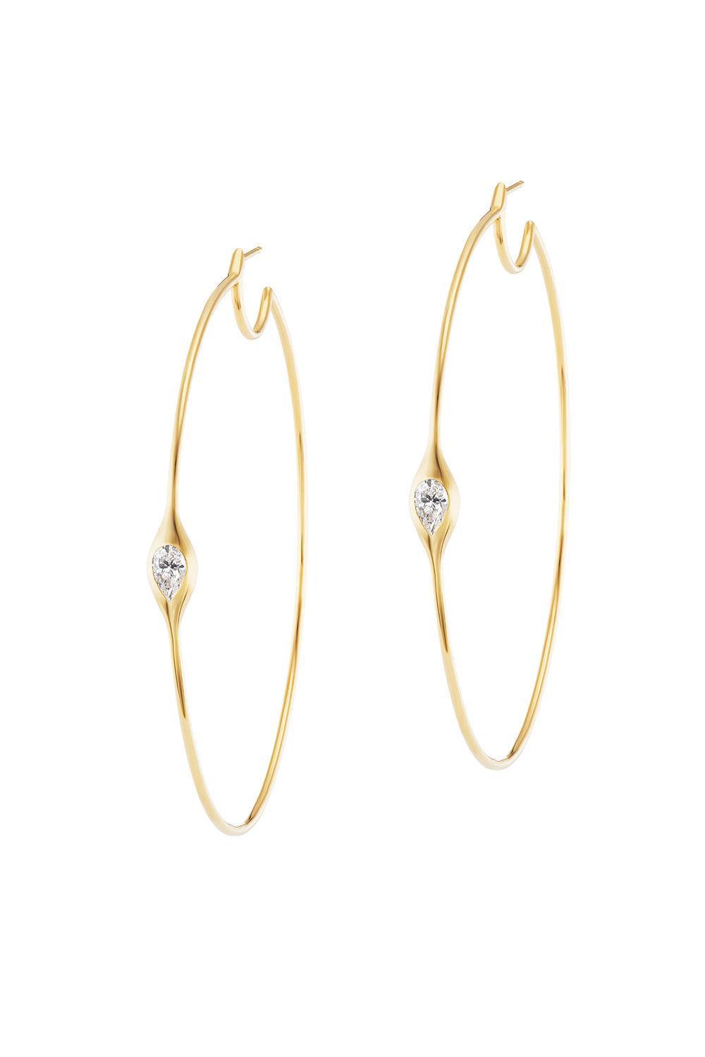 Diamond Morphe Hoop Earrings-YELLOW GOLD-JEWELRYFINE JEWELEARRING-UNIFORM OBJECT