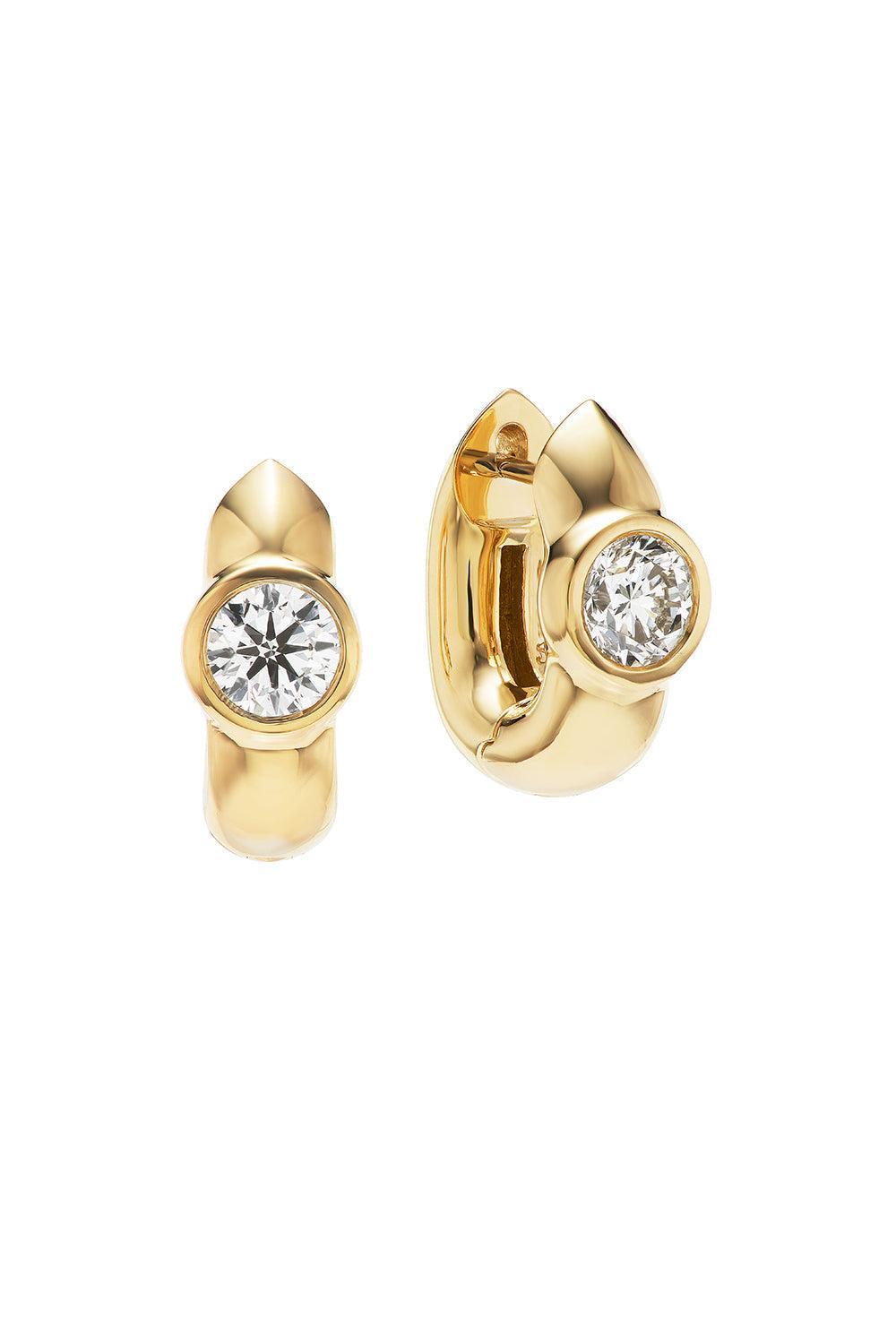 Diamond Tusk Huggie Earrings-YELLOW GOLD-JEWELRYFINE JEWELEARRING-UNIFORM OBJECT