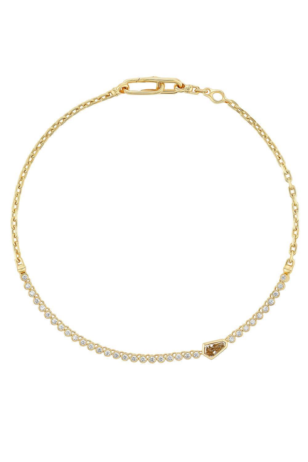 Diamond Champagne Tennis Necklace-YELLOW GOLD-JEWELRYFINE JEWELNECKLACE O-UNIFORM OBJECT