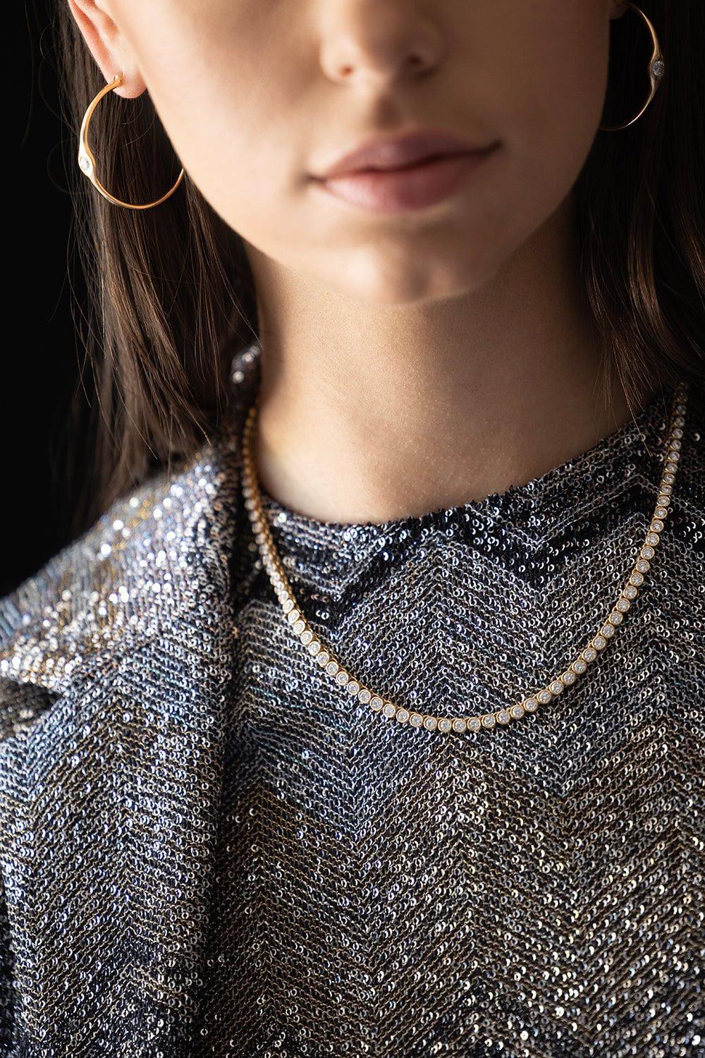 UNIFORM OBJECT-Heavy Metal Tennis Necklace-YELLOW GOLD