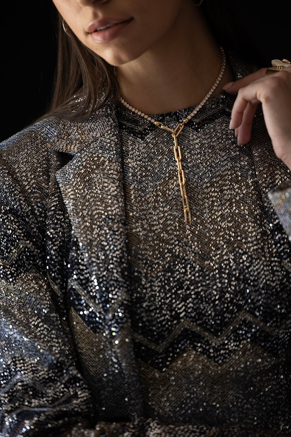UNIFORM OBJECT-Heavy Metal Tennis Necklace-YELLOW GOLD