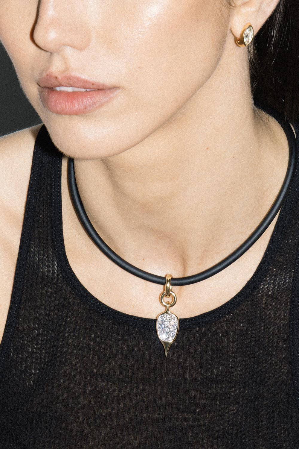Diamond Thorn Carriage Charm Pendant-YELLOW GOLD-JEWELRYFINE JEWELPENDANT-UNIFORM OBJECT