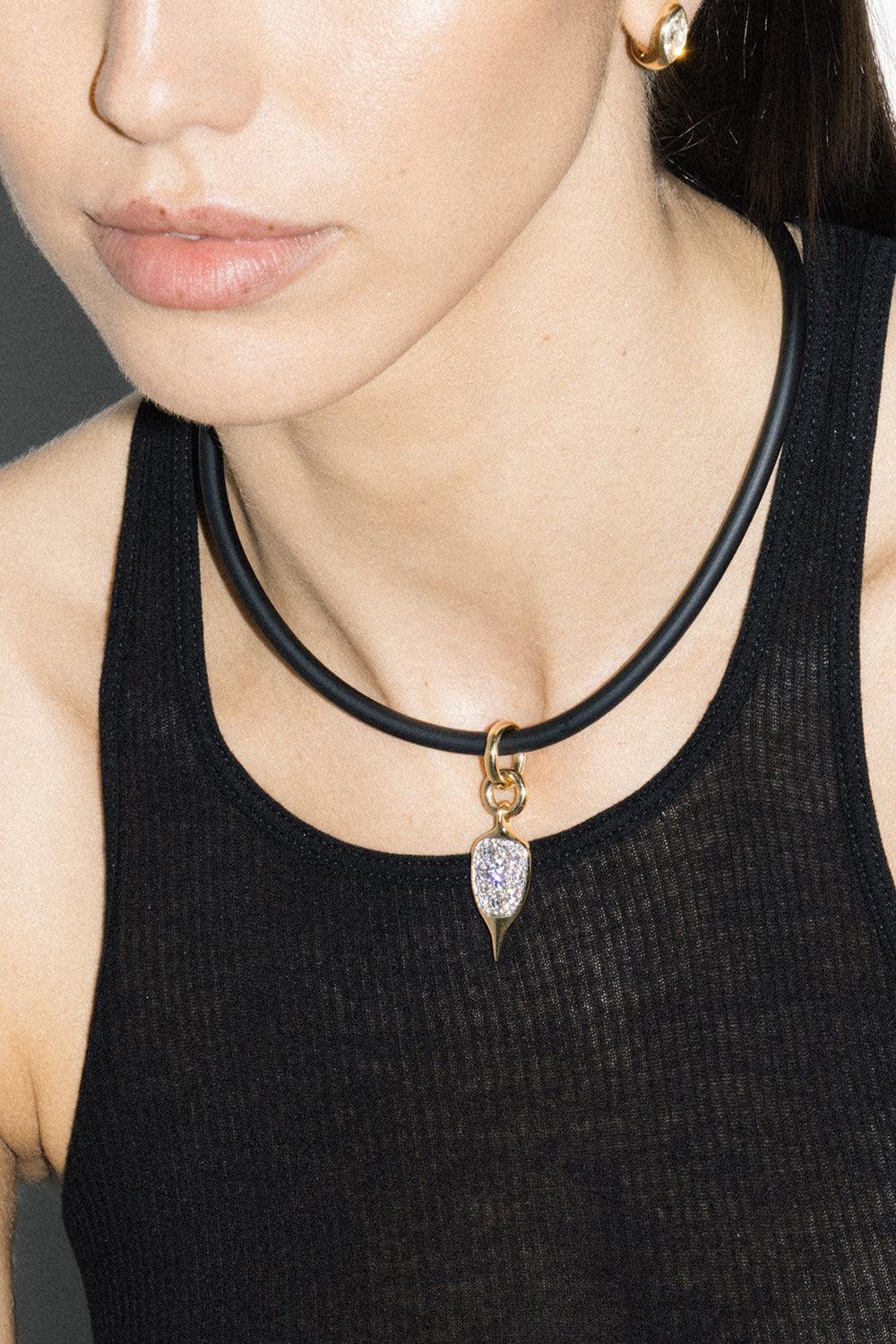 Diamond Thorn Carriage Charm Pendant-YELLOW GOLD-JEWELRYFINE JEWELPENDANT-UNIFORM OBJECT