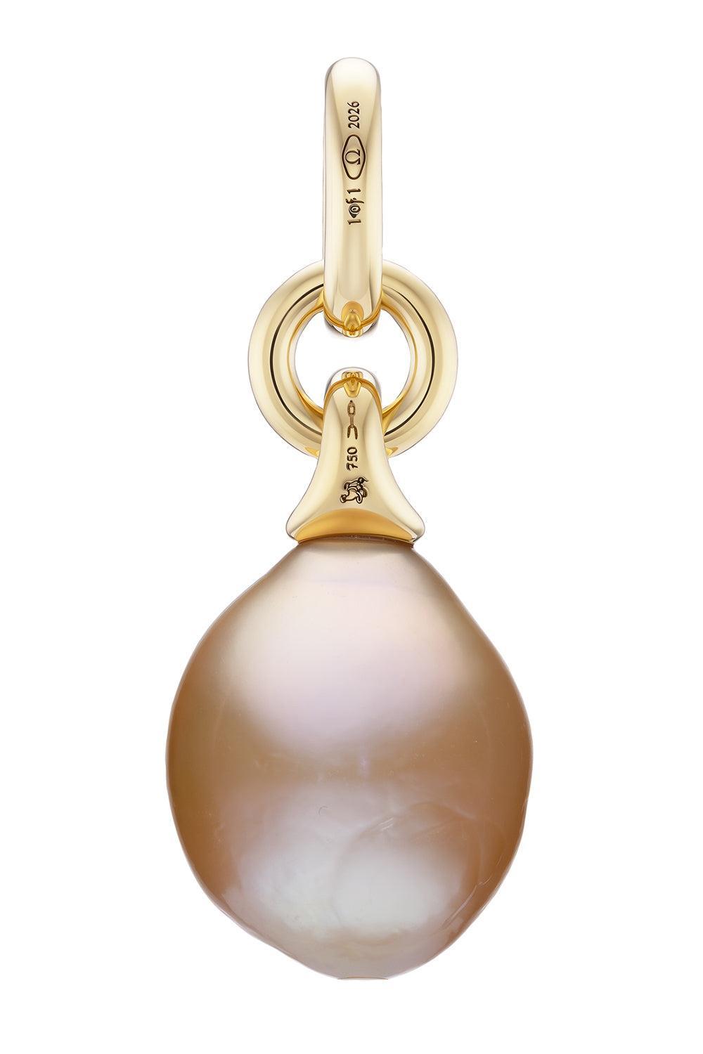 Pink Sapphire Pearl Charm Pendant-YELLOW GOLD-JEWELRYFINE JEWELPENDANT-UNIFORM OBJECT