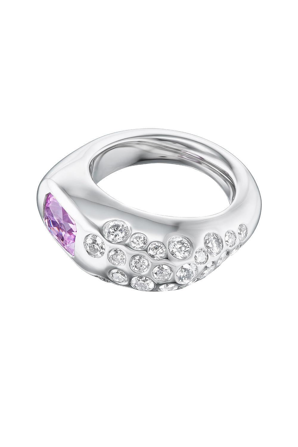 Pink Sapphire Dowry Ring-PLATINUM-7-JEWELRYFINE JEWELRING-UNIFORM OBJECT