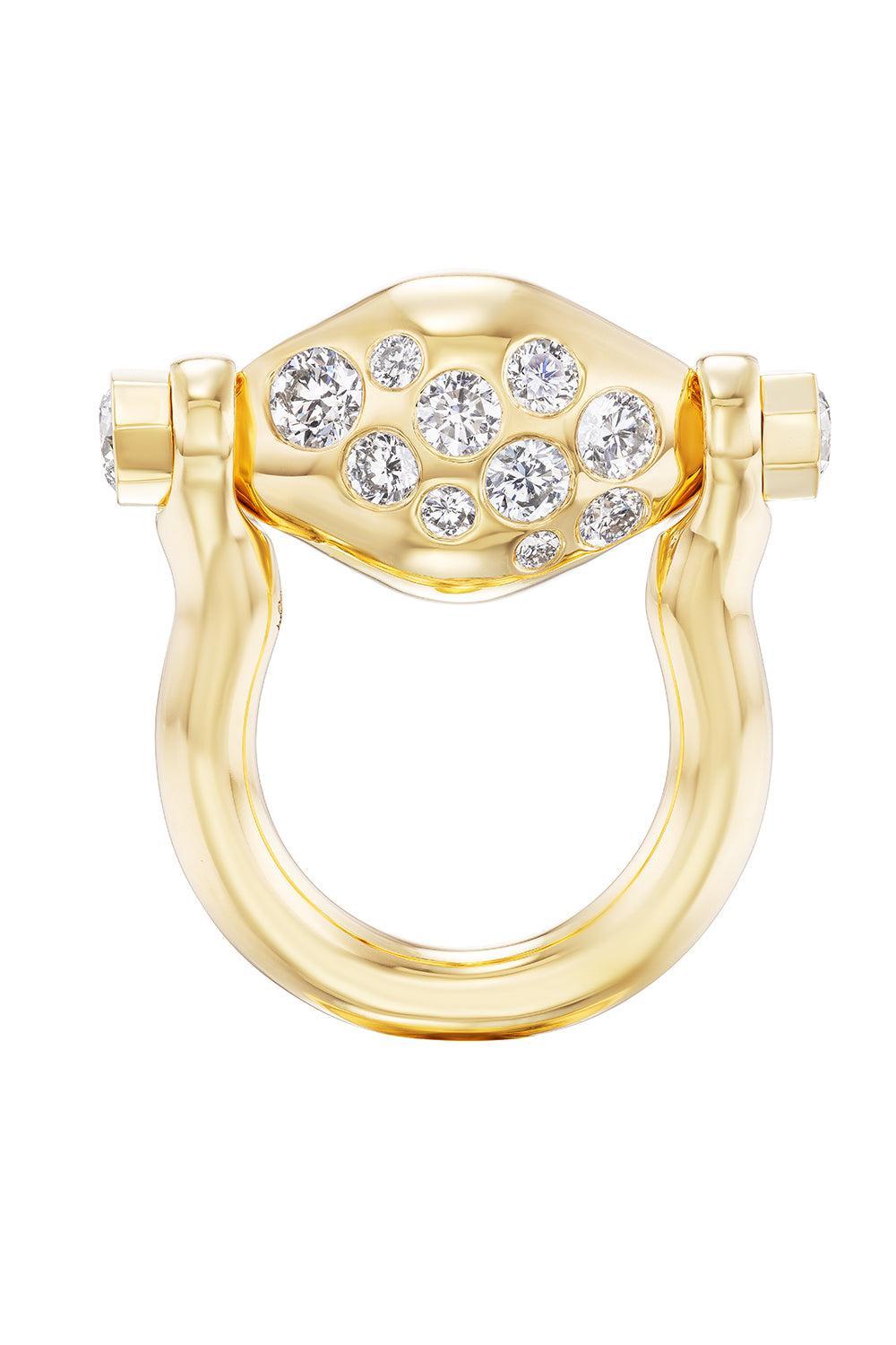 Emerald Diamond Machina Swivel Ring-YELLOW GOLD-7-JEWELRYFINE JEWELRING-UNIFORM OBJECT