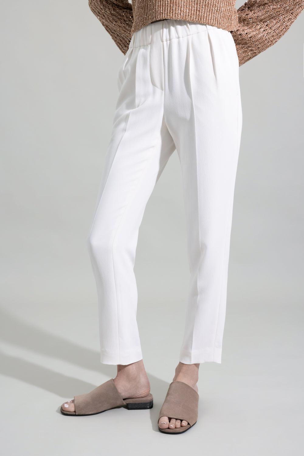 Crop Pull On Pant - Pure White-PURE WHT-36-CLOTHINGPANTCROPPED-BRUNELLO CUCINELLI