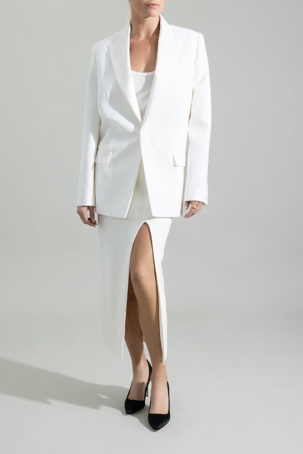 Split Detail Skirt-CREAM-2-CLOTHINGSKIRTMAXI-VICTORIA BECKHAM