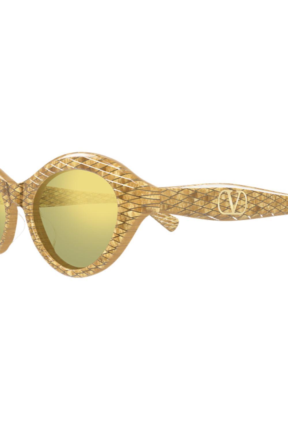 Oval Sunglasses-GOLD-ACCESSORIESUNGLASSES-VALENTINO ACCESSORIES