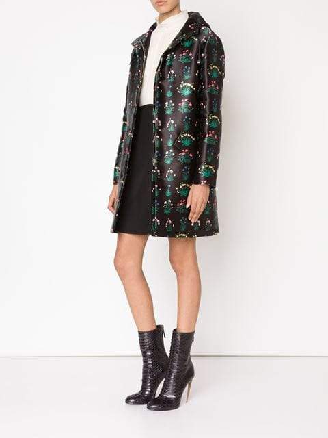 VALENTINO-Primavera Scuba Coat-BLACK