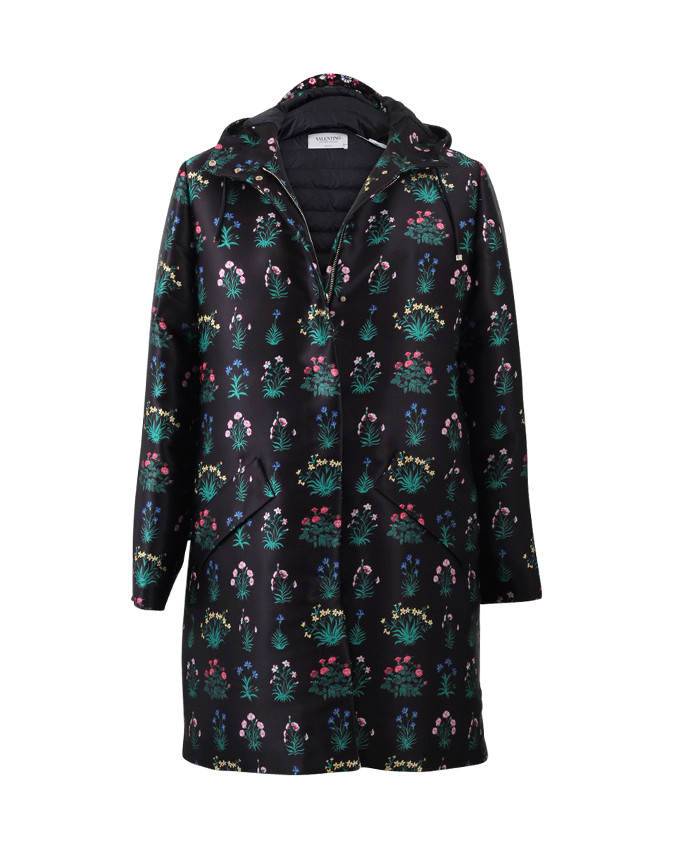 VALENTINO-Primavera Scuba Coat-BLACK