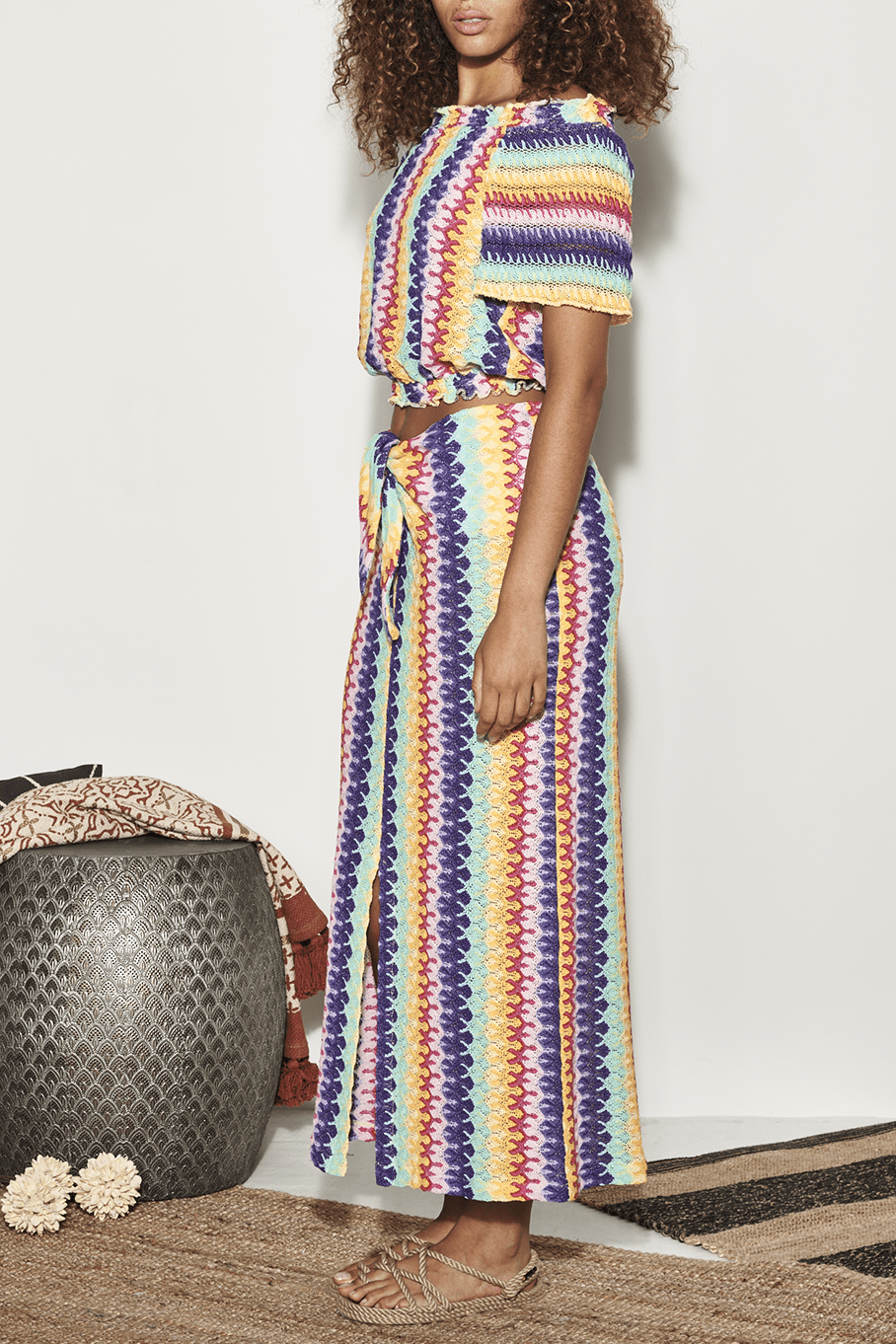 VALERIE KHALFON-Cefalu Crochet Sarong Skirt-