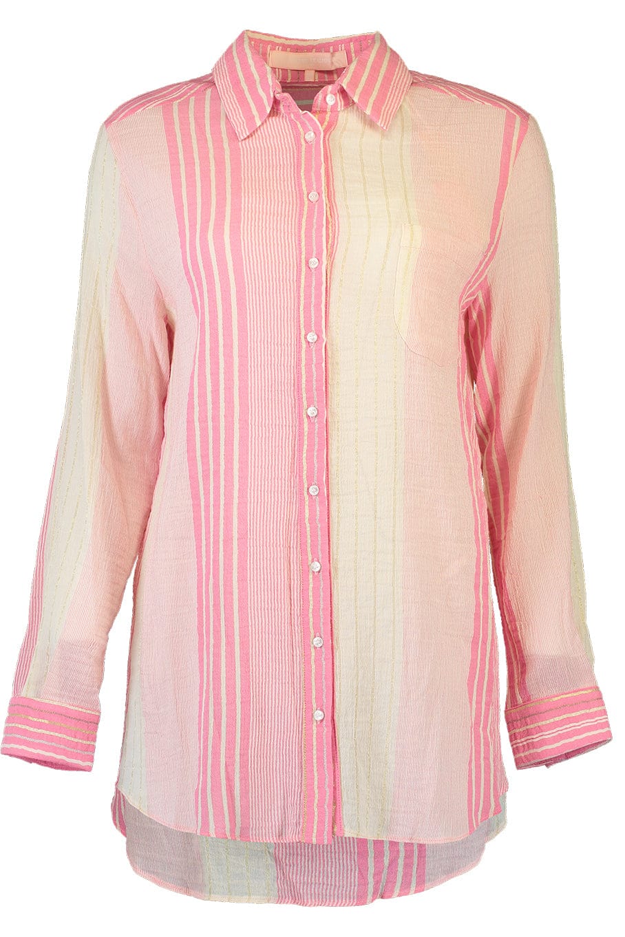 VALERIE KHALFON-Born Long Sleeve Striped Button Down Blouse-
