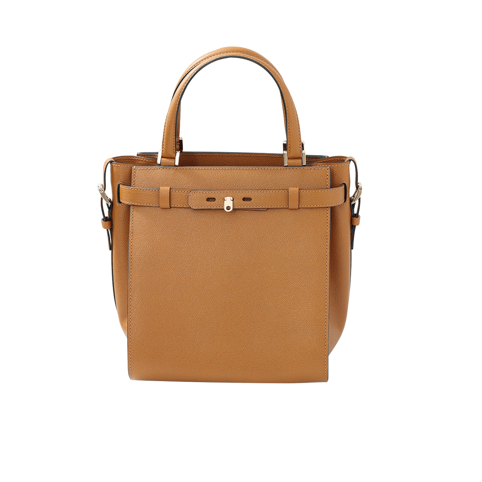 VALEXTRA-Cube Handbag-HAVANA