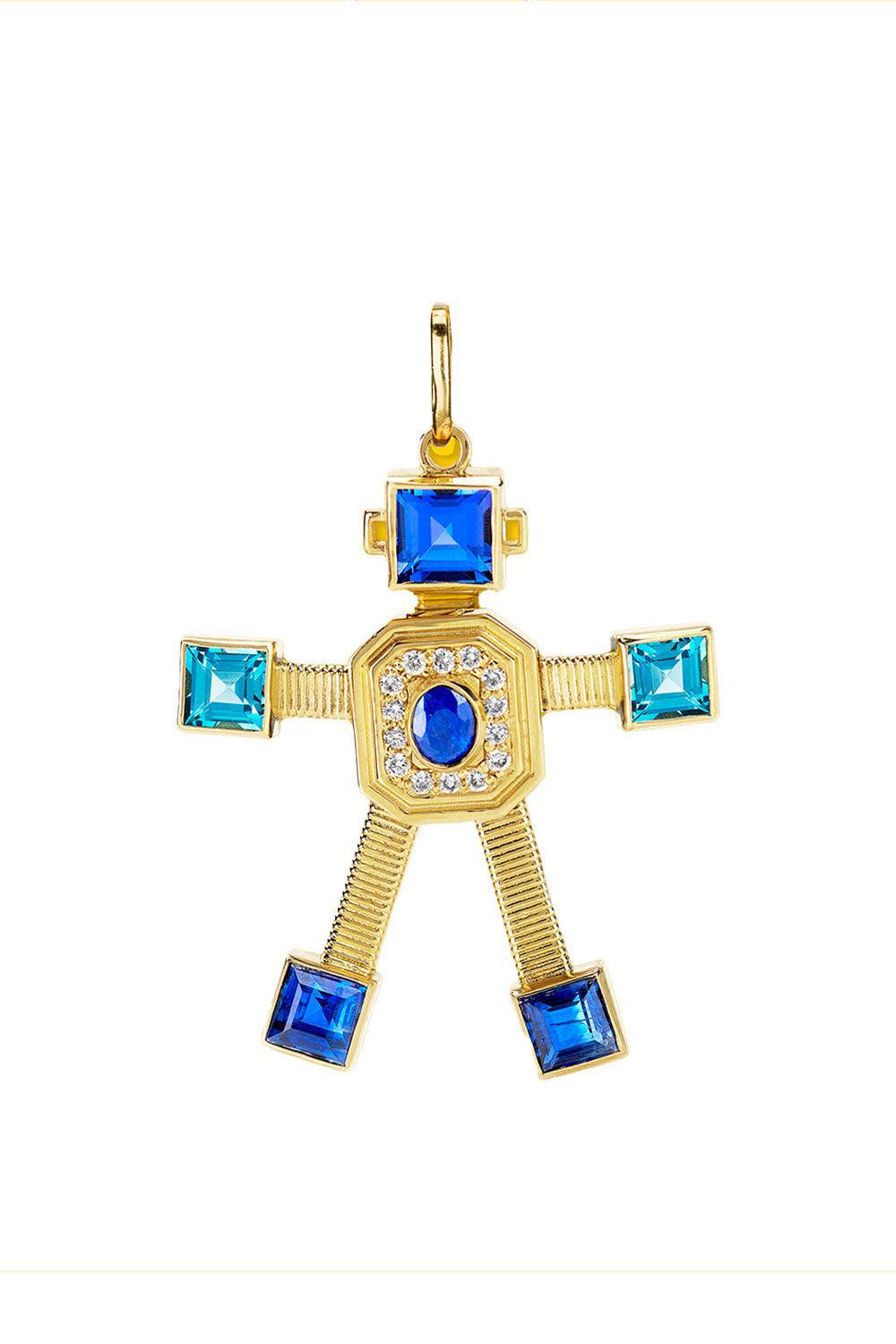 Denim Van Robot Pendant-YELLOW GOLD-JEWELRYFINE JEWELPENDANT-VAN