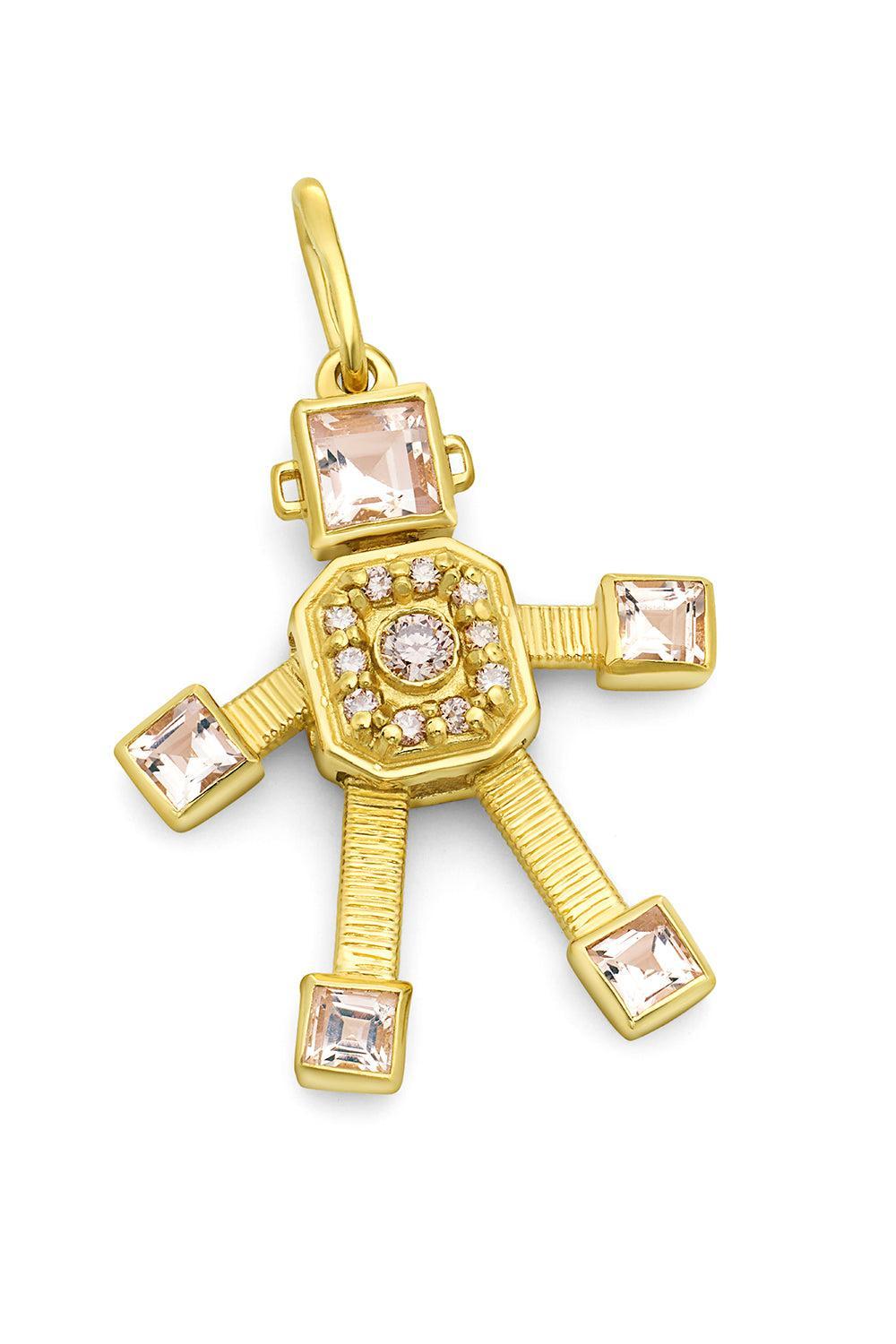 Morganite Mini Sogno Van Robot Pendant-YELLOW GOLD-JEWELRYFINE JEWELPENDANT-VAN