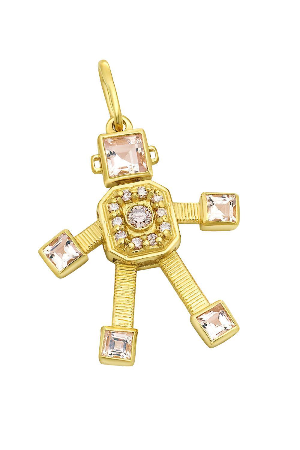 Large Morganite Sogno Van Robot Pendant-YELLOW GOLD-JEWELRYFINE JEWELPENDANT-VAN