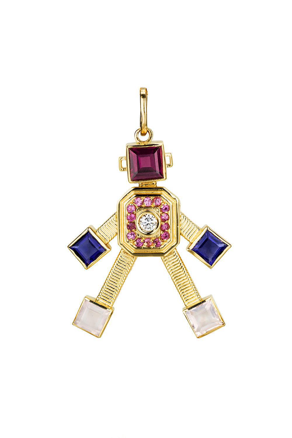 Pinky Van Robot Pendant-YELLOW GOLD-JEWELRYFINE JEWELPENDANT-VAN
