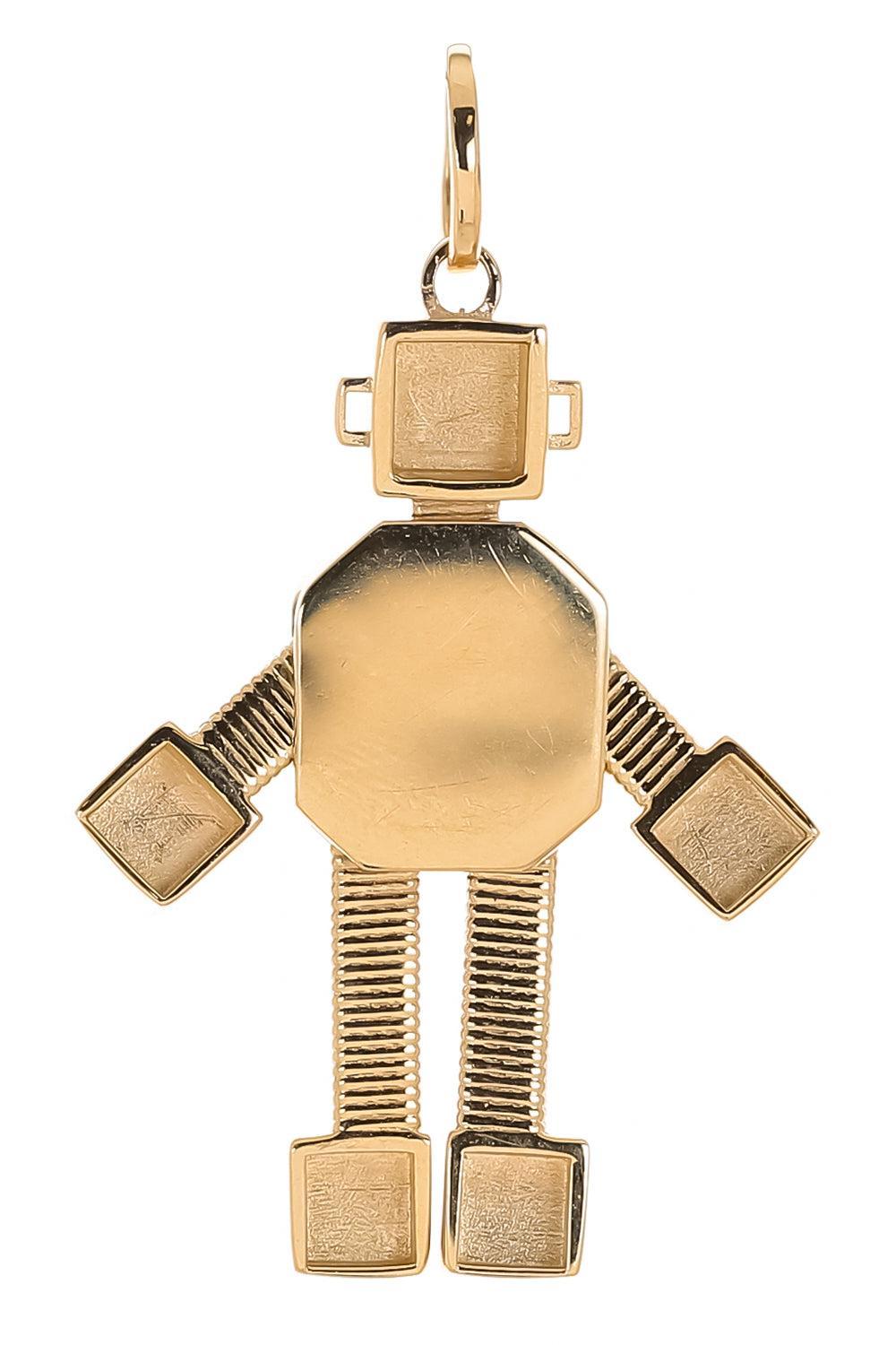 Tourmaline Diamond Pink Maxi Bespoke Robot Pendant-YELLOW GOLD-JEWELRYFINE JEWELPENDANT-VAN