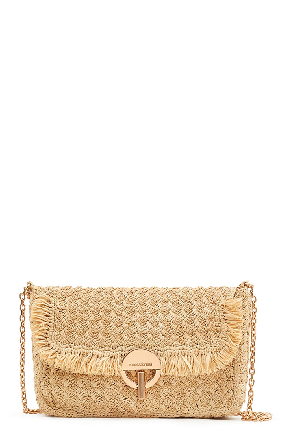 VANESSA BRUNO-Raphia Moon Bag-NATUREL