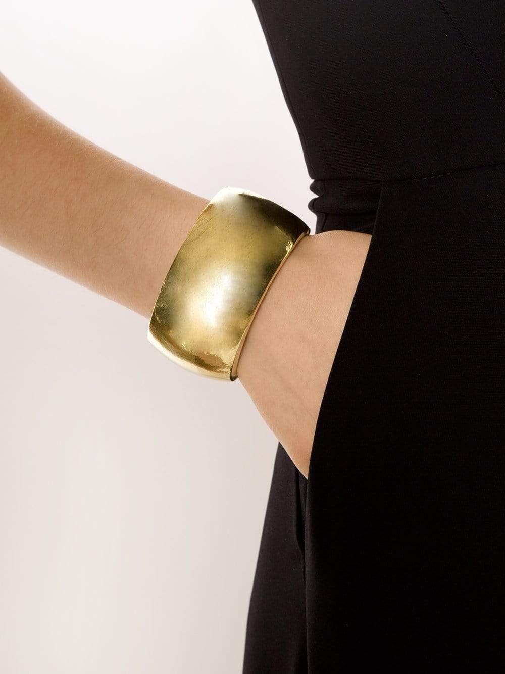 VAUBEL-Wide Hinge Bangle-GRN/GOLD