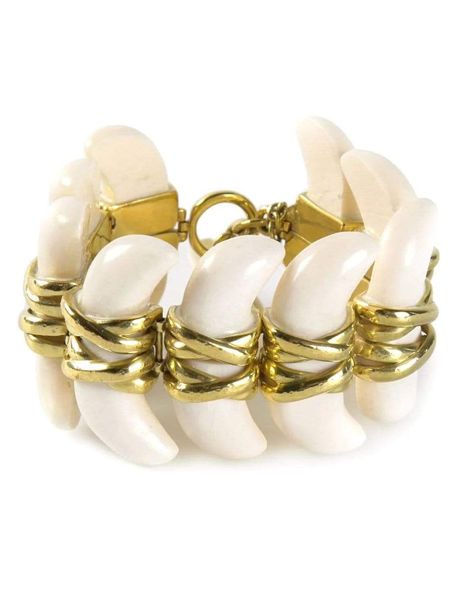 VAUBEL-Connected Bone Bracelet-GRN/GOLD