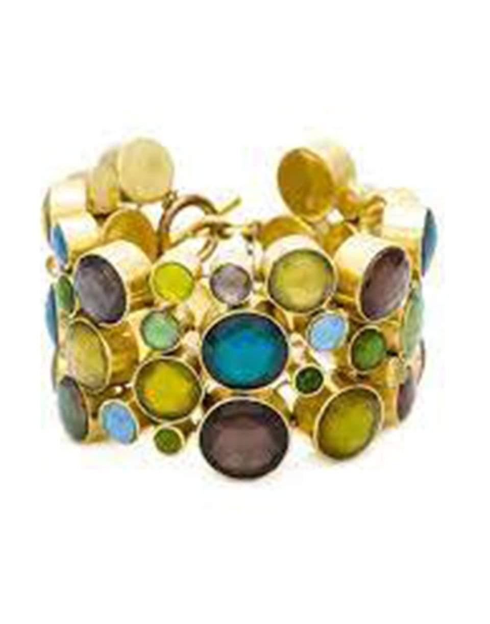 VAUBEL-Multi-Stone Circle Bracelet-GRN/GOLD