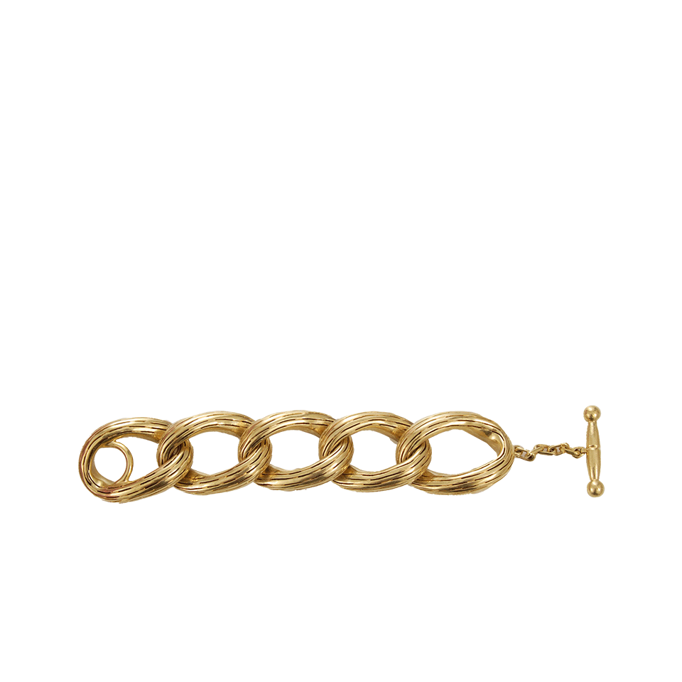 VAUBEL-Oval Circle Ridge Bracelet-GRN/GOLD